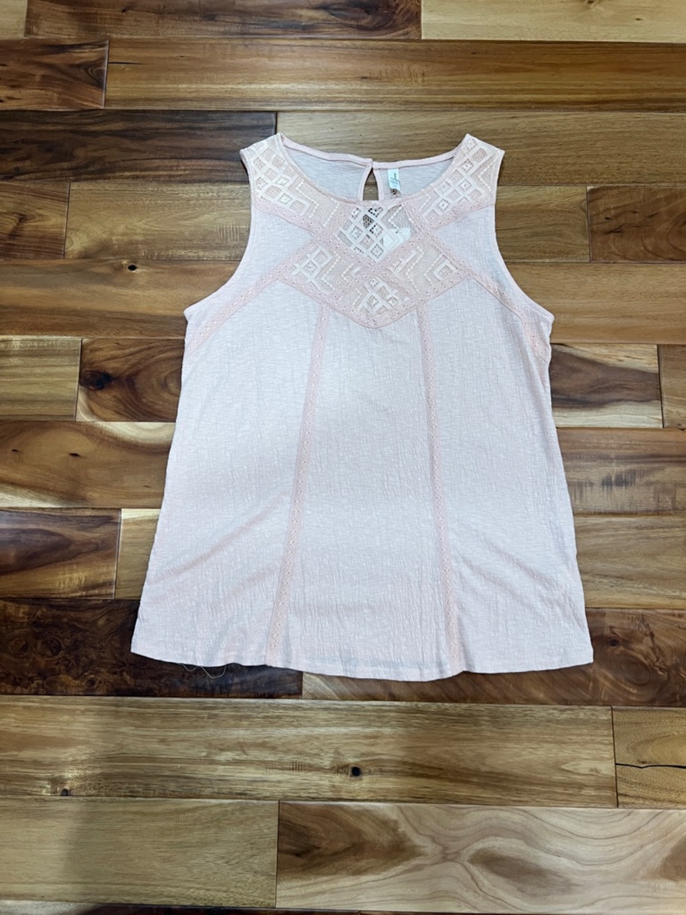 Love Light Pink Sleeveless Tunic with Lace Yoke